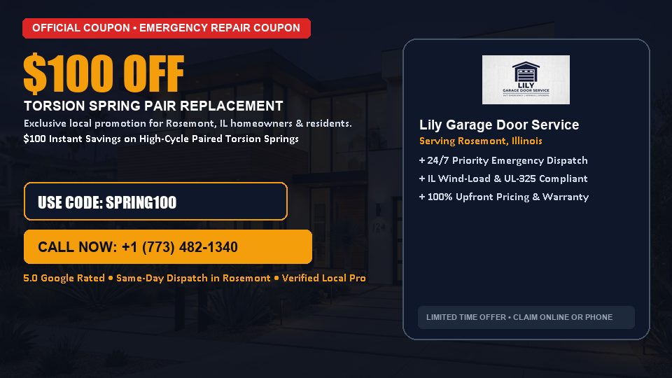 Lily Garage Door Service $100 OFF Dual Torsion Spring Replacement