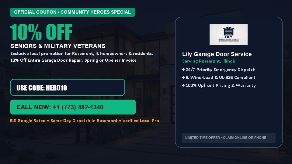 Lily Garage Door Service 10% OFF Seniors & Military Veterans in Rosemont, IL
